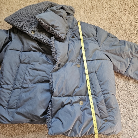 UGG Women's Patricia Sherpa Lined Puffer Jacket Blue Size XS Cropped Hip Length - Picture 2 of 9